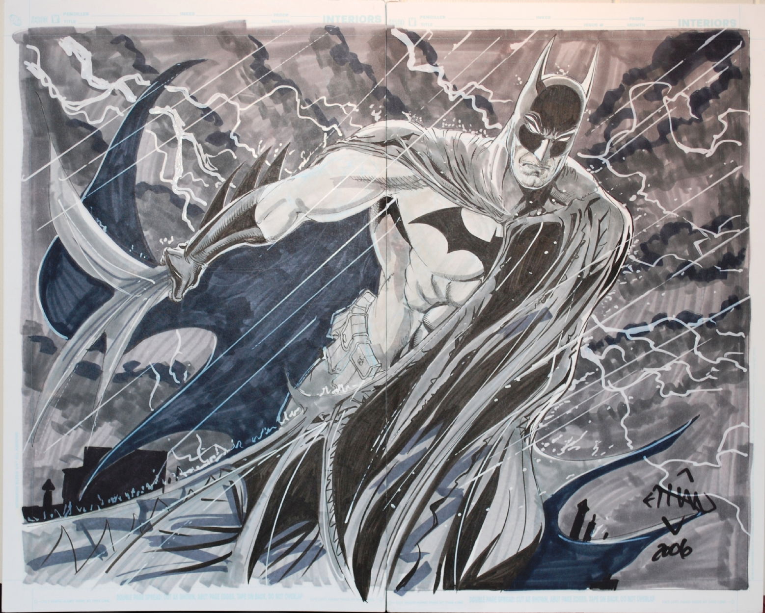 Ethan Van Sciver Huge Double Page Batman Commission In Tom Orsini S